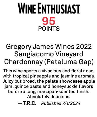 2022 Gregory James Sangiacomo Vineyard Chardonnay, Petaluma Gap